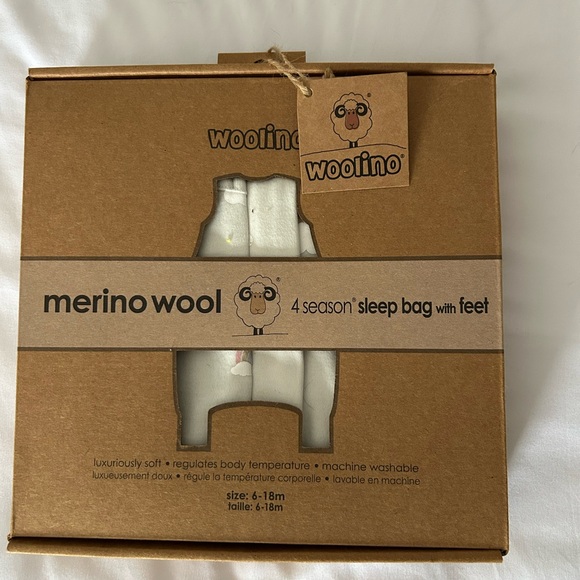 NWT Woolino Classic 4 season baby sleep bag with feet 6/18 - Picture 2 of 4